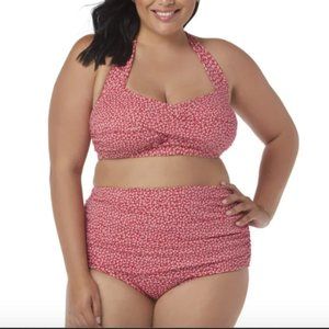 Simply Slim Swimsuit 3X Plus-Size High-Waisted Bikini Two-Piece Glam Swim